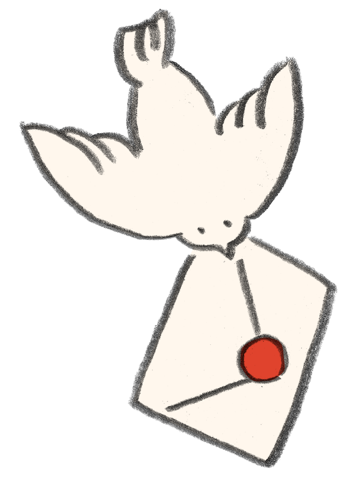 レターを持つ鳩の手描きイラスト