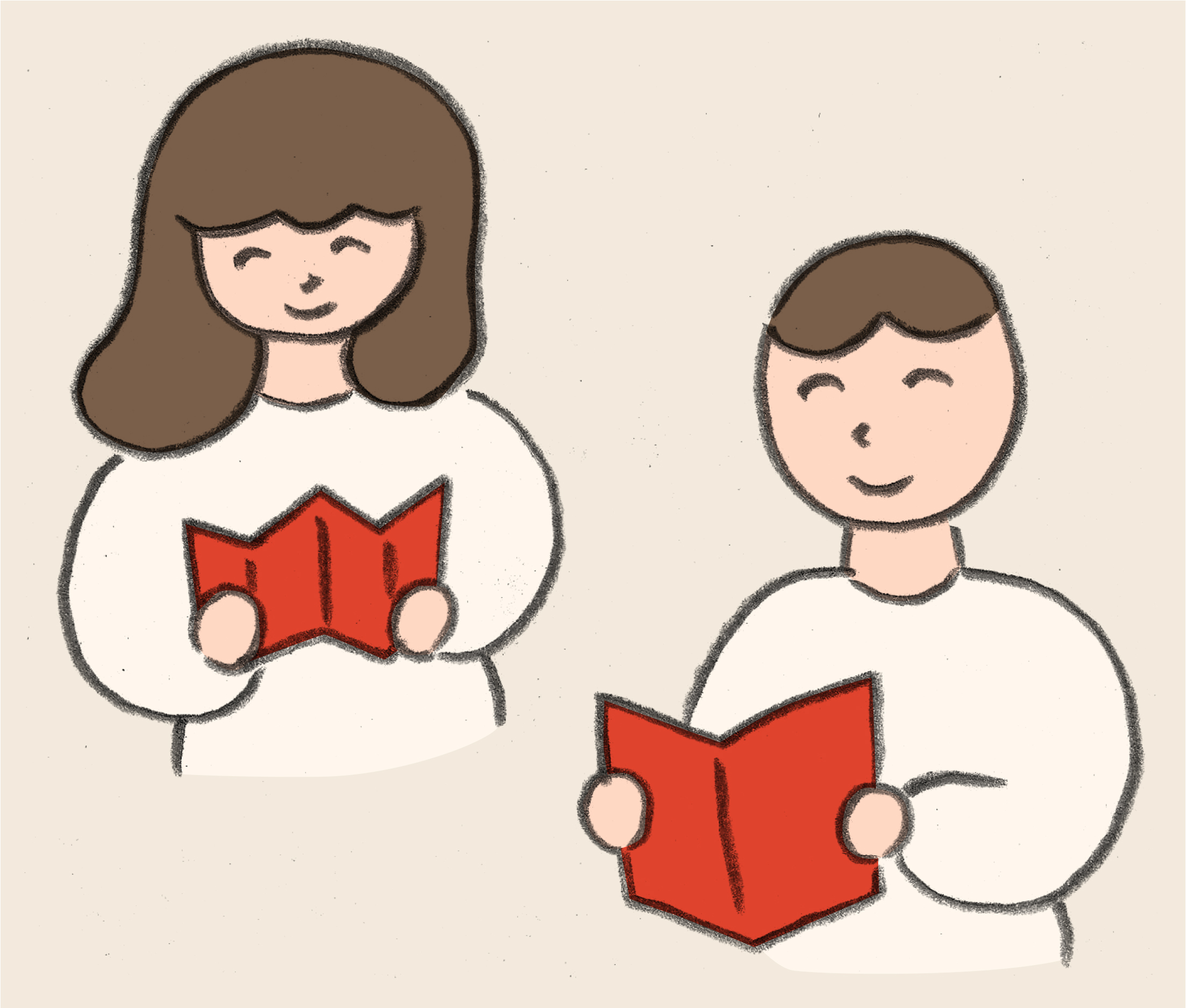 紙もの・読みものを持つ人の手描きイラスト