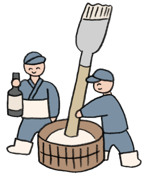 杜氏２人の手描きイラスト